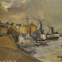 Embankment Neva Leningrad 1945 oil on canvas 76x99